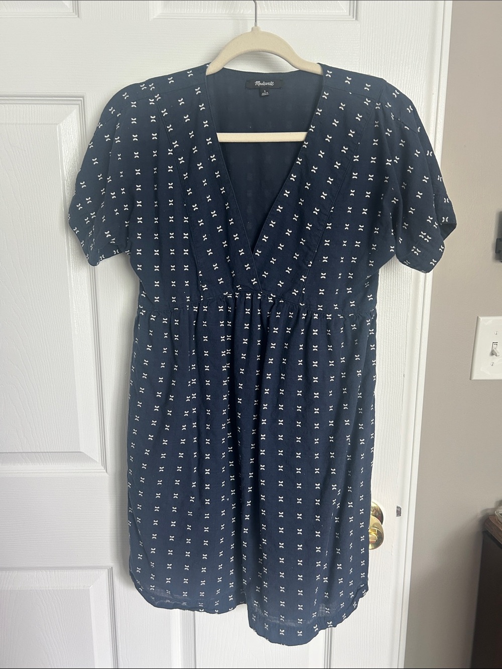 Madewell V neck mini dress